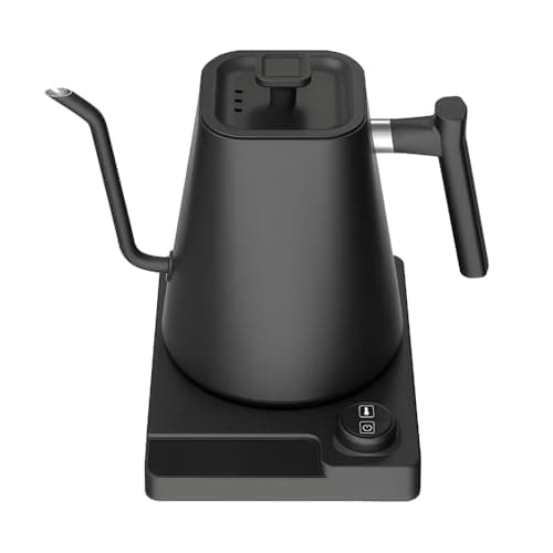 Eacam Electric Gooseneck Kettle Temperature Control Pour-Over Kettle for Coffee and Tea 1.0L Silent 1-24H Keep Warm Stainless Steel LCD Display 1200W Quick Heating Hot Water Boiler