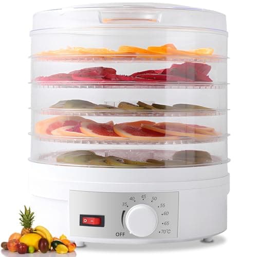 Food Dehydrator Machine 5 Layer BPA-Free Electric Food Dryer Digital Temperature Control Dehydrator with Adjustable Timer & Powerful Drying Capacity for Vegetable Jerky Herbs Meat Fruit Dog Treats