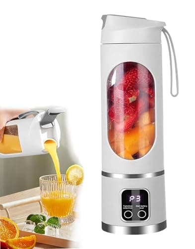 USB Rechargeable Portable Blender, 450ml Cordless Personal Blender with 12-Blade Ice Crusher, Powerful Smoothie Maker for Shakes, Protein Shakes, Leak-Proof Travel Blender for Gym, Office, Home