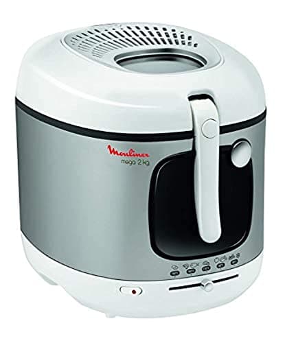 MOULINEX Deep Fryer | Mega | 3 L | Large capacity | Removable Bowl | Autoatic Lid Opening System | Adjustable Thermostat | Viewing Window | Grey | 2 Years Warranty | AM480027