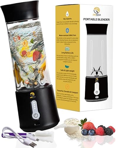 Portable Blender Smoothie Maker - 500ml Cordless Mini Blender for Fruits Shakes & Protein Smoothies 150W - USB-C Rechargeable, 6 Powerfull Blades & BPA-Free - for Daily Use