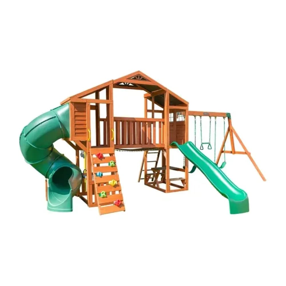 Kidkraft Boulder Bluff 2-in-1 Wooden Swing Set