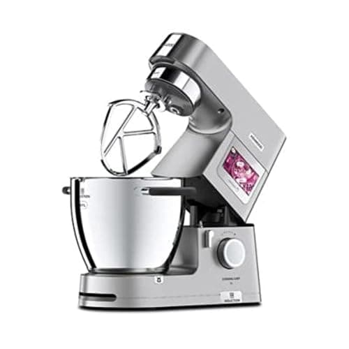 KENWOOD Stand Mixer Metal Body Kitchen Machine COOKING CHEF XL with Induction/Cooking Function, Built-in Weighing Scale, SS Bowl & Food Steamer,5 Tools,Glass Blender,Food Processor KCL95.424SI Silver