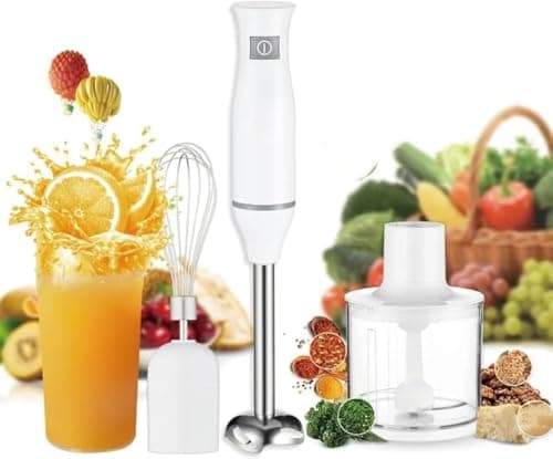 Blender set Hand Blender 4-in-1 Stainless Steel 800 W with Chopper and Whisk 6-Speed | Immersion Stick Blender | Food Grinder Container Puree Meat Vegetable