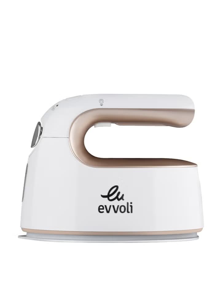 Evvoli Portable Travel Garment Steamer With 55 Ml 1000 W Evir Pgs1000g White golden