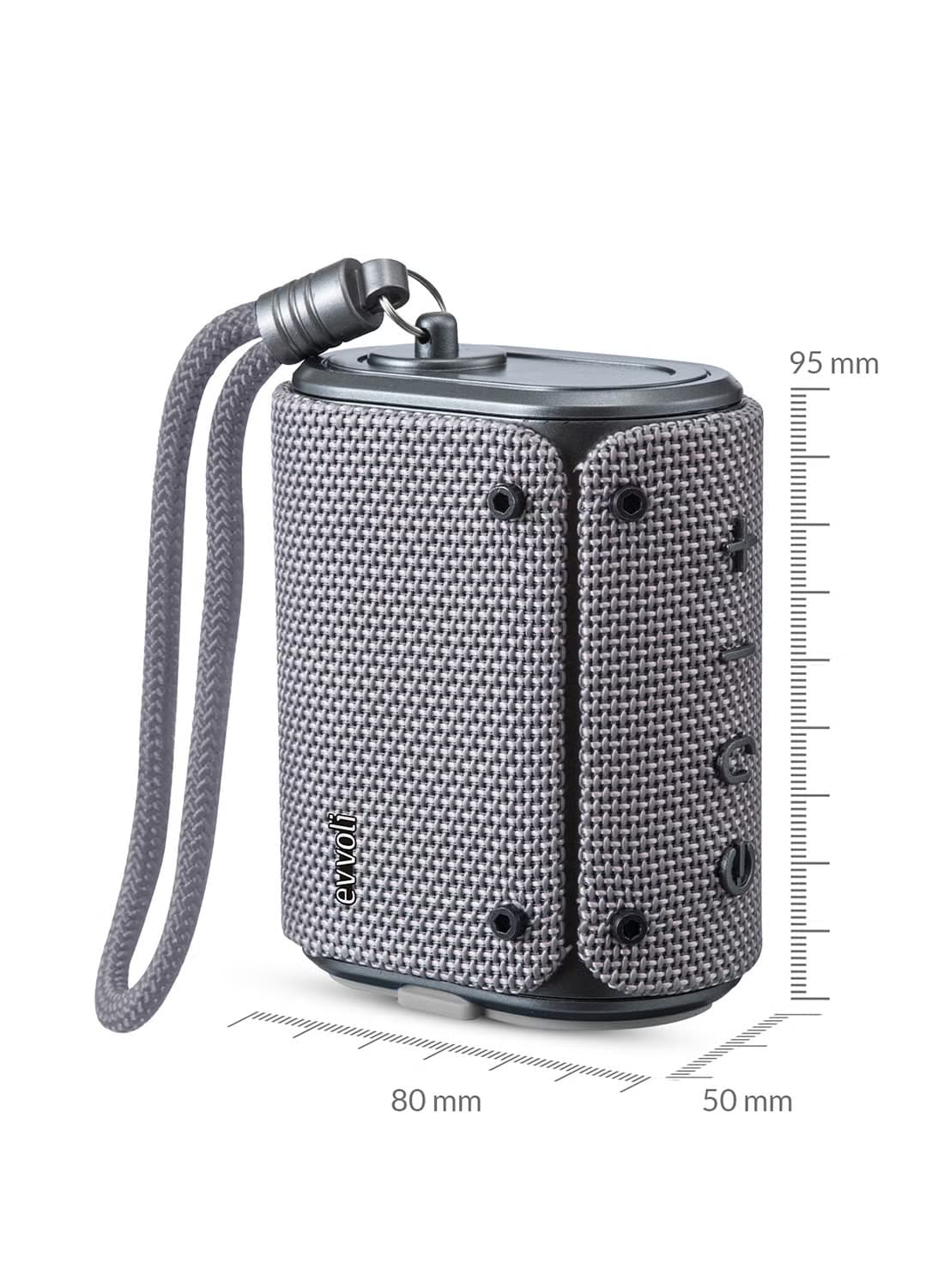 Evvoli Evvoli Bluetooth Wireless Water Resistant 4 Hours 5w Portable Speaker Evaud Mb5ag Grey