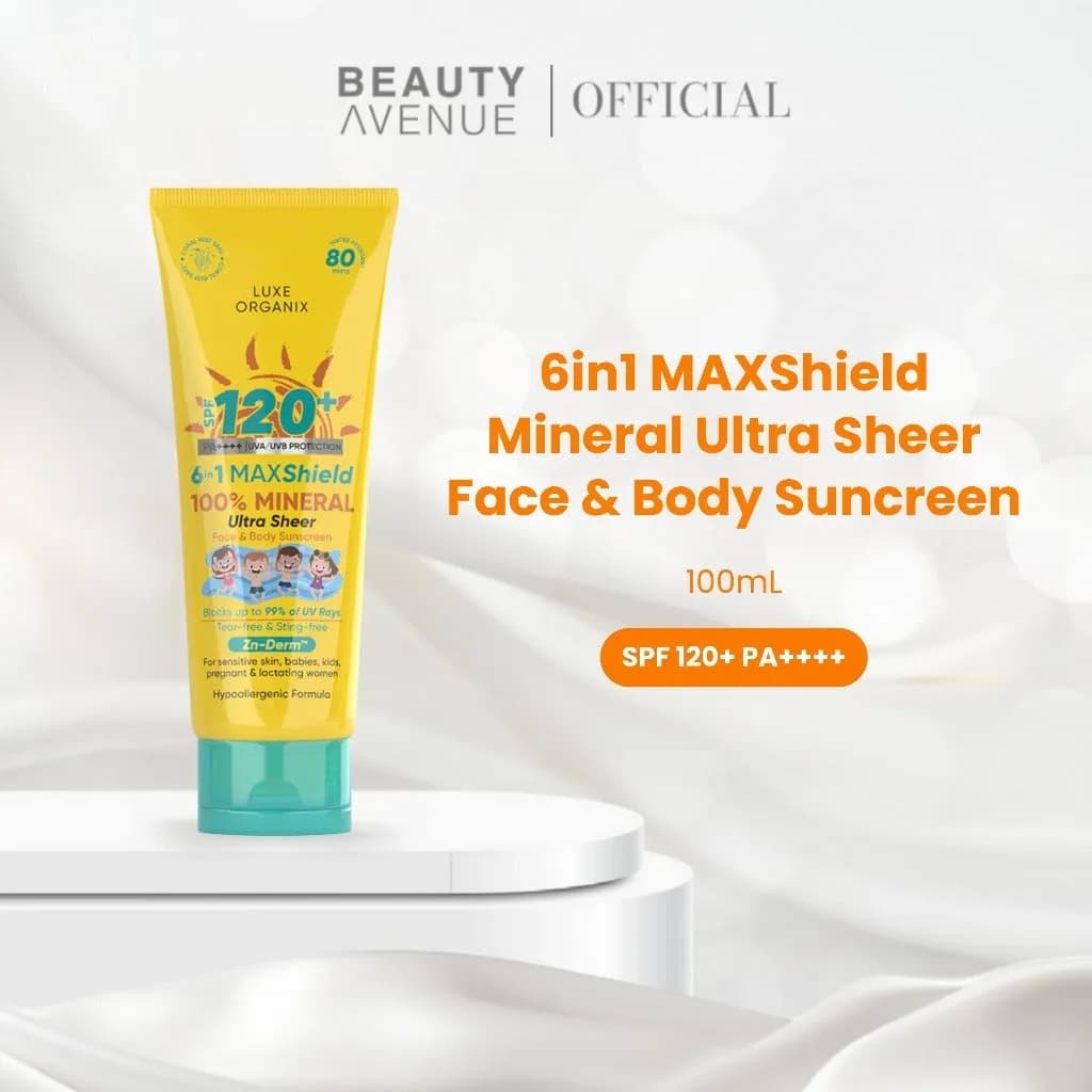 Luxe Organix 6in1 MAXShield Mineral Ultra Sheer Face & Body Sunscreen SPF120+ 100ml