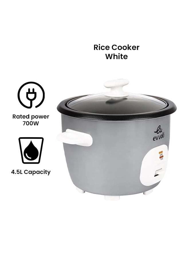Evvoli 2 In 1 Rice Cooker With Steamer 4 5 L 830 0 W Evka Rc4501s White