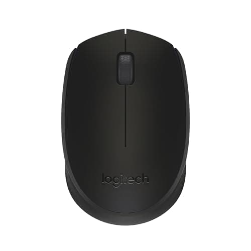 Logitech M171 Wireless Mouse for PC, Mac, Laptop, 2.4 GHz with USB Mini Receiver, Optical Tracking, 12-Months Battery Life, Ambidextrous - Black