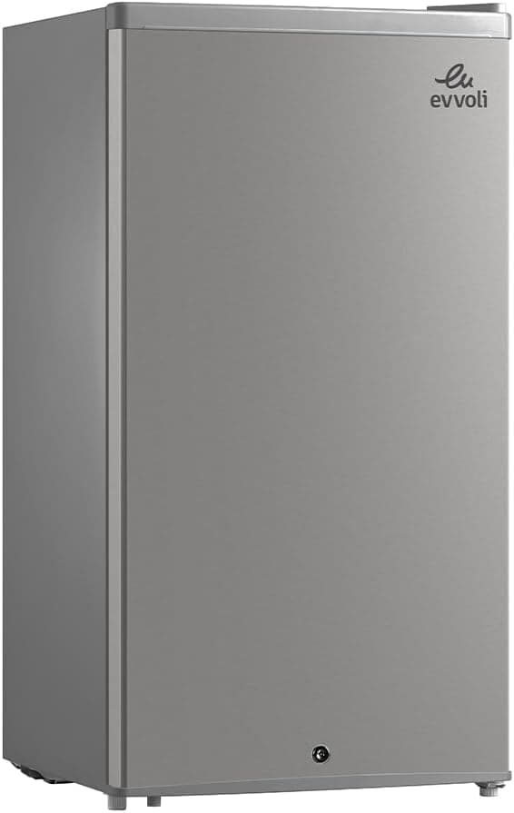 evvoli Mini Fridge, 90 Liters, Mechanical control, Recessed handle, Adjustable legs, Defrost type, EVRFM-90LS 90 Liter - Silver