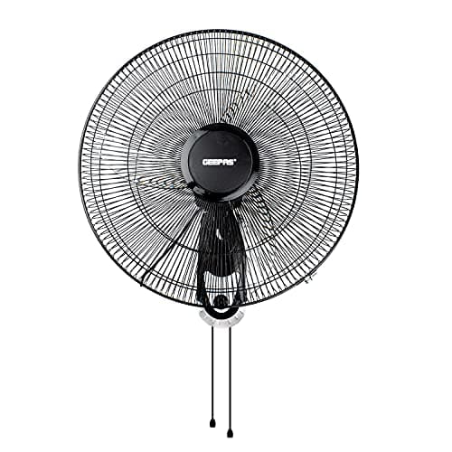 Geepas GF9604 18-Inch Wall Fan - 3 Speed with Oscillating & Overheat protected | Wall Mount Cooling Fan for Home, Green House, Work Room or Office Use