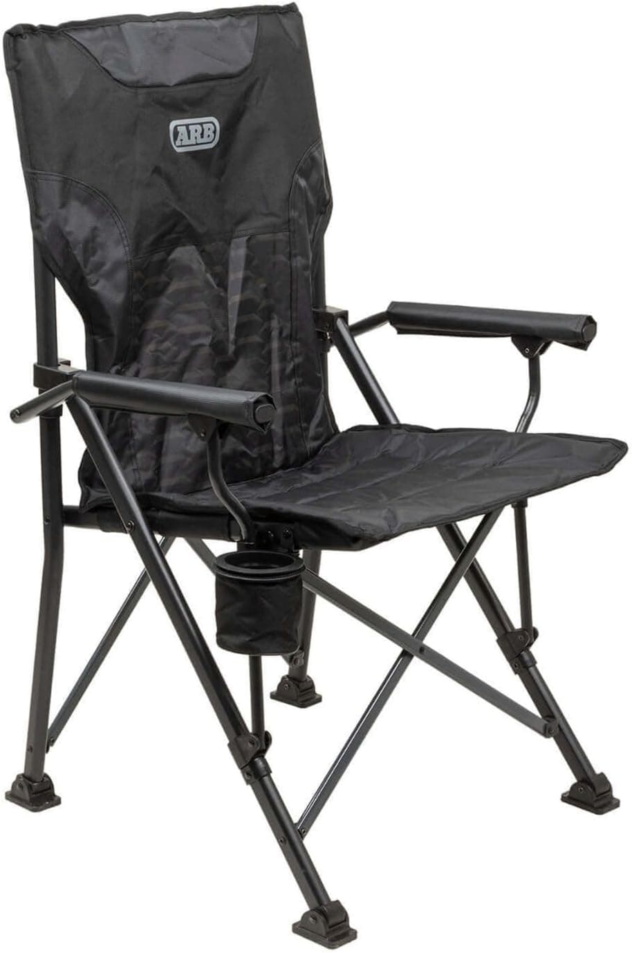 ARB Base Camp Chair - Foldable Camping Chair with Steel Frame, Padded Arms, & Cup Holder - Perfect for Beach, Picnic, & Outdoor Activities - 10500151