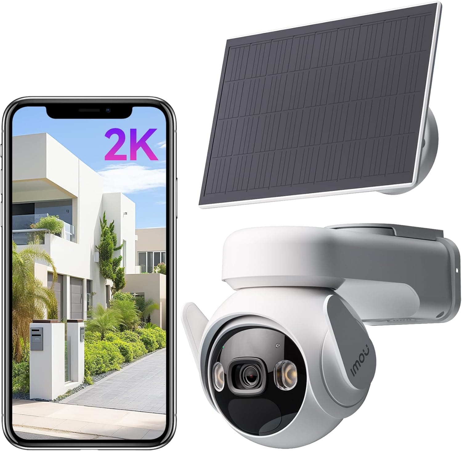 Imou 2K Security Camera for Home, Wireless Outdoor Camera, Solar Security Camera, Outdoor Surveillance Cameras, Dome Surveillance Cameras Cell PT 3MP with New 3W Solar Panel, Works with Alexa ‎KIT/IPC-K9EP-3T0WE/FSP12-TYPEC-AE