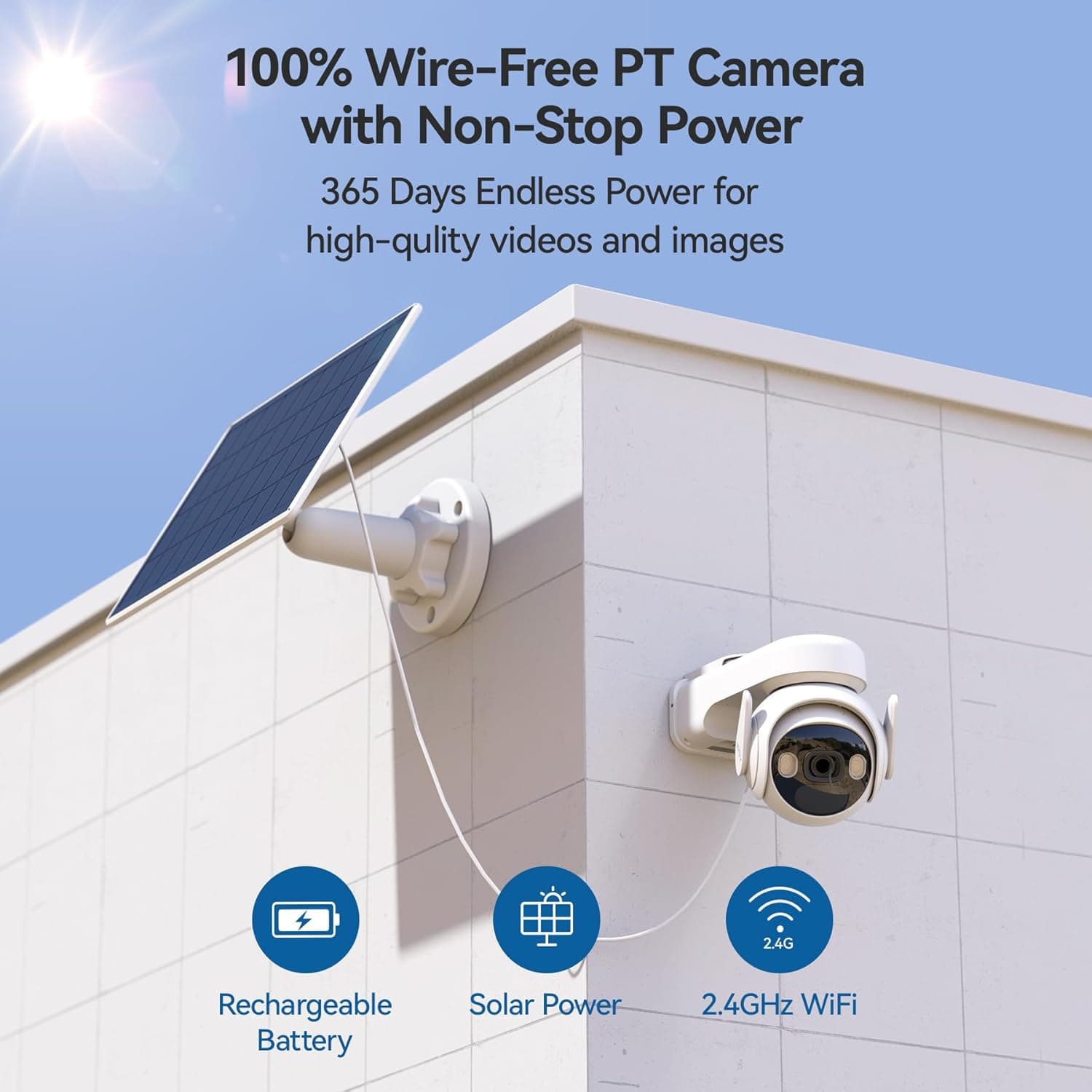 Imou 2K Security Camera for Home, Wireless Outdoor Camera, Solar Security Camera, Outdoor Surveillance Cameras, Dome Surveillance Cameras Cell PT 3MP with New 3W Solar Panel, Works with Alexa ‎KIT/IPC-K9EP-3T0WE/FSP12-TYPEC-AE