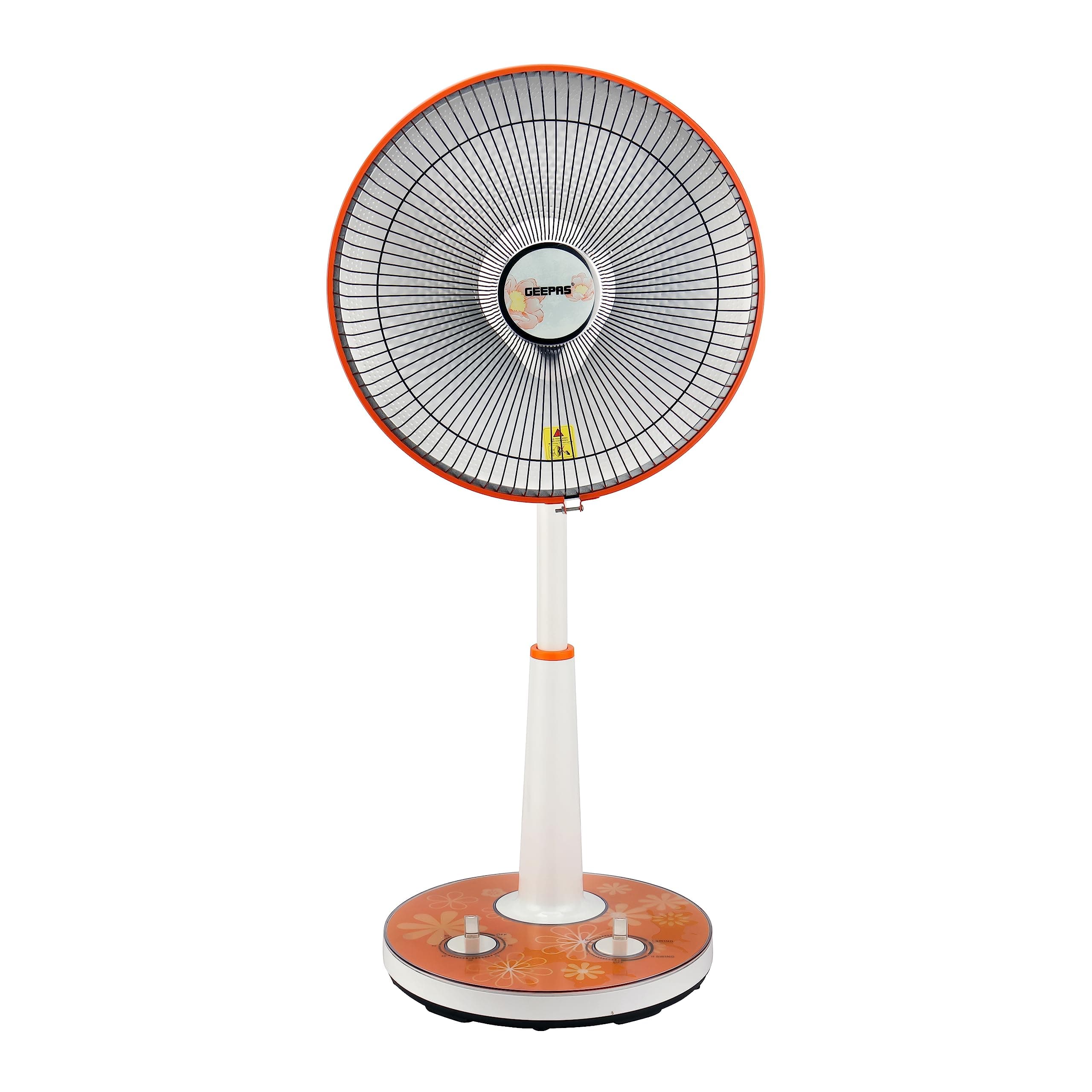 Geepas-Halogen Stand Heater- GRH9547| High Performance Heater With 950 W Heating Power, 1 Hour Timer| Bending/Lifting Of Head Function, Perfect For Home And Office Use