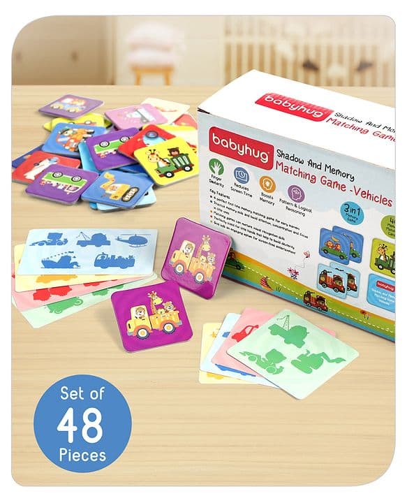 Babyhug Shadow and Memory Matching Game Vehicles