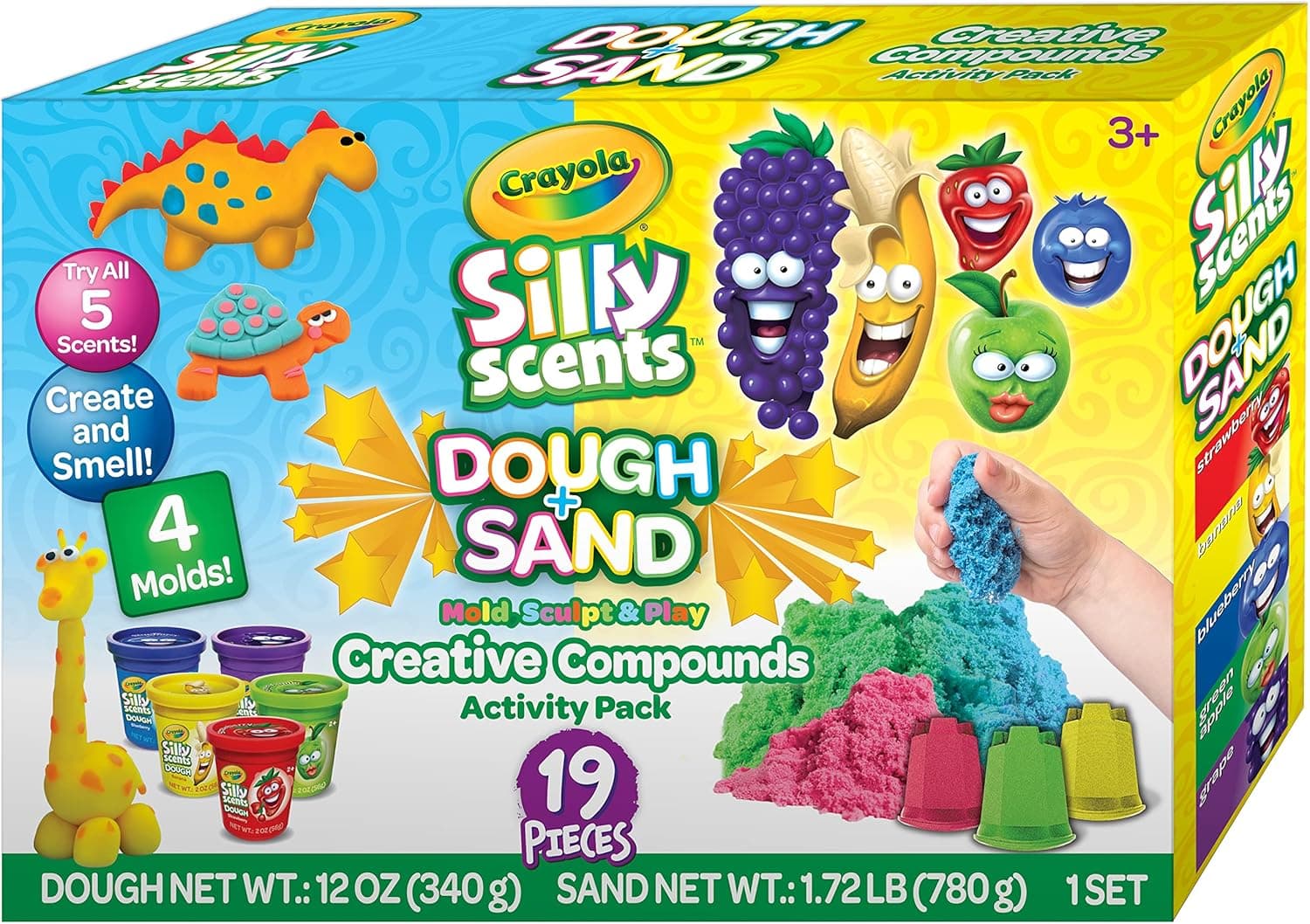 Crayola Silly Scents Dough + Sand Creative Compounds Pack (19 Pcs)