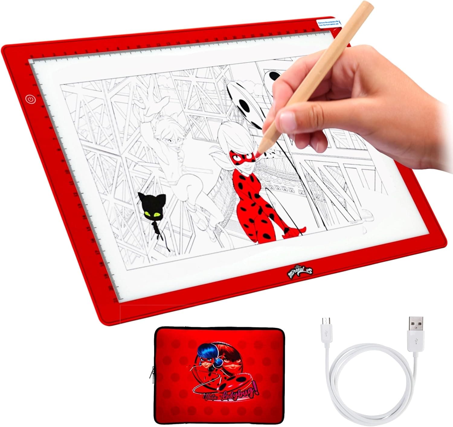 Miraculous Ladybug A4 Portable LED Light Pad & Case (Drawing Kit)