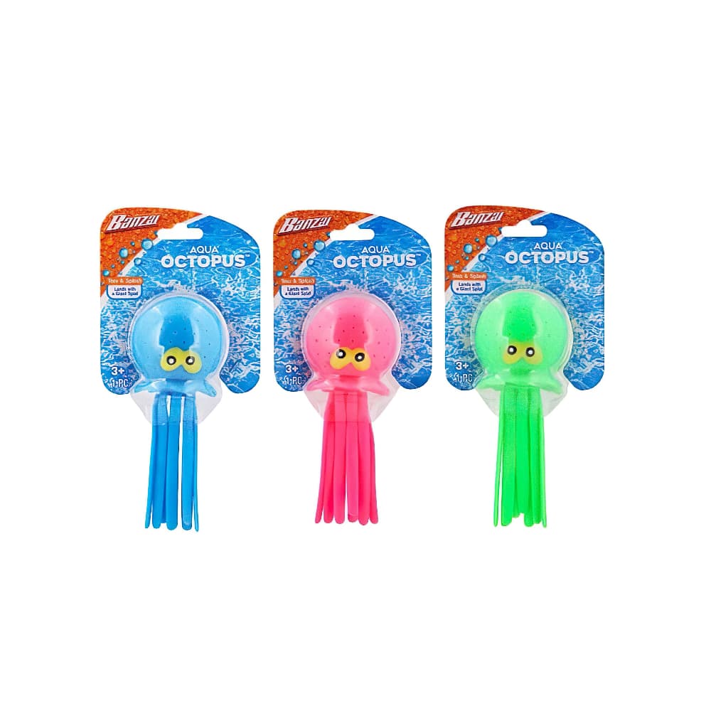 Banzai Aqua Octopus 3 Color Assorted(Pink, Green, Blue)