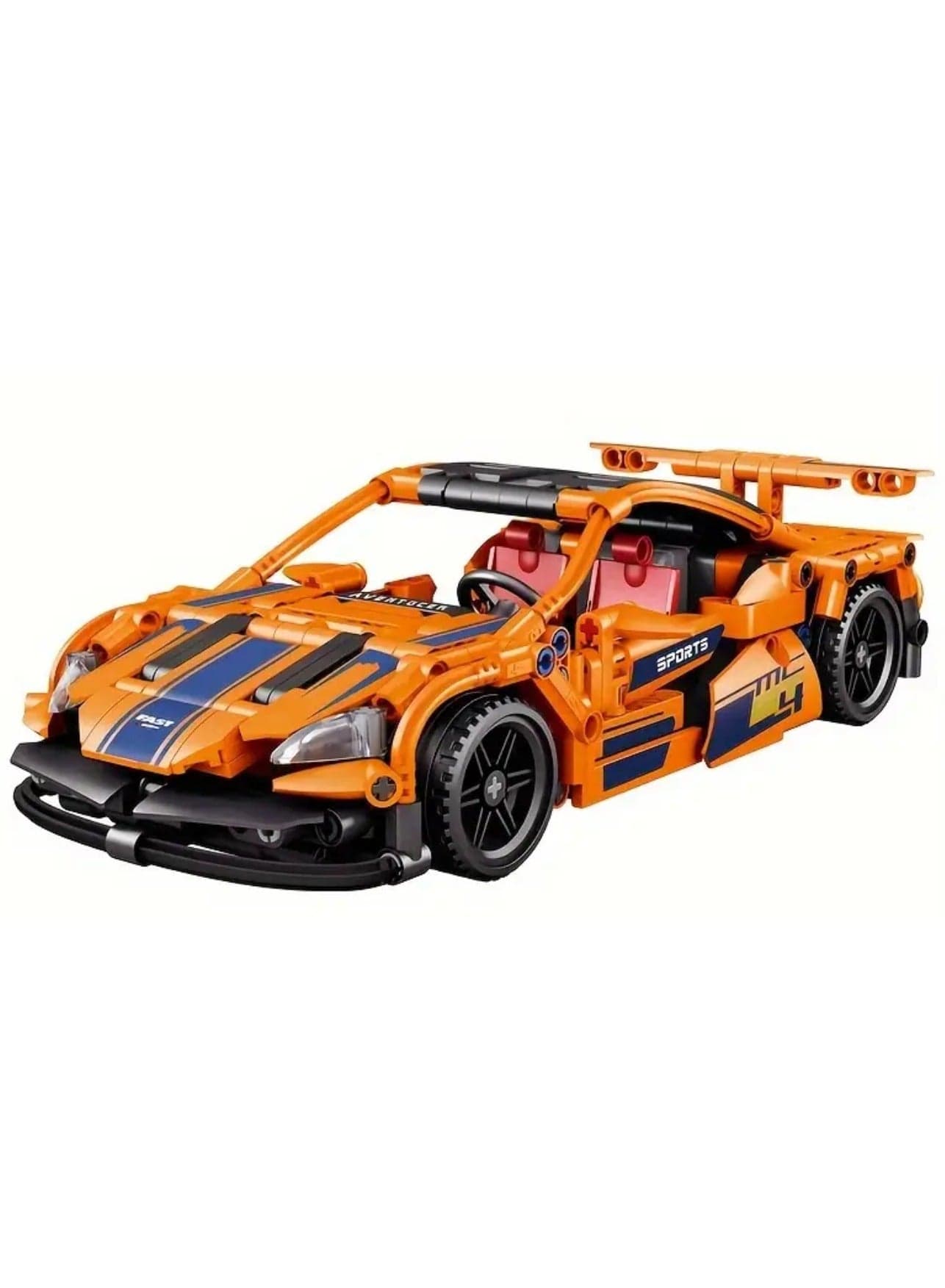 High Quality Diy Sports Car Building Blocks Kit Educational Engineering Toy For Youngsters Orange mixed clear black 428 Pcs Blocks 60010