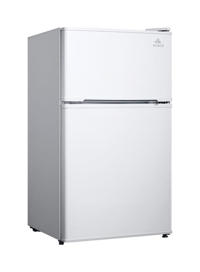 Evvoli Top Mount Refrigerator 100 Liters Adjustable Leg Interior Light Defrost Type Evrfm 100w White