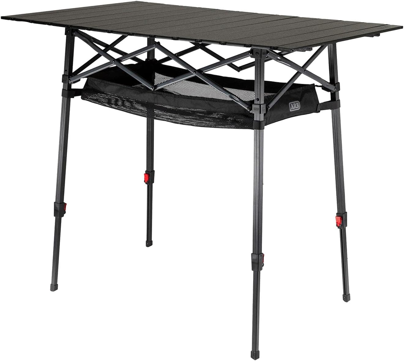 ARB Pinnacle Camp Table - Outdoor Camping Table Foldable with Aluminium Table Top & Crossbars - Adjustable Height 79-99cm - Large Tabletop 114x70cm - 10500171