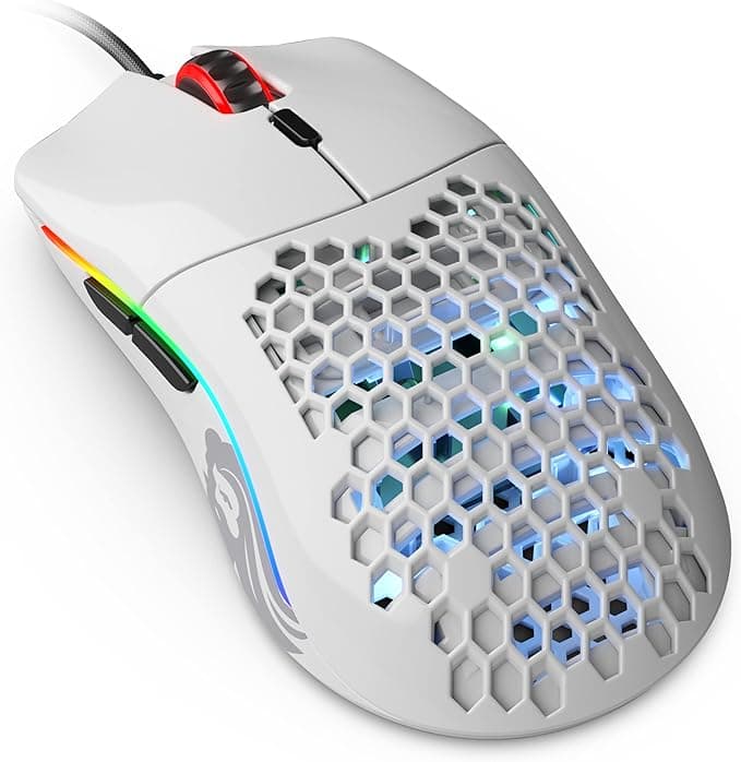 Glorious Gaming Mouse Model O Minus 58 G Superlight Honeycomb Mouse Rgb Mouse Glossy White Mouse Usb Gaming Mouse