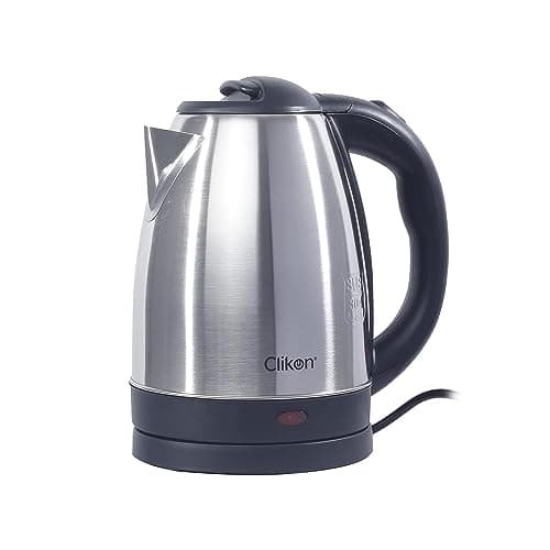 Clikon - 1.8 Liter Stainless Steel Electric Cordless Kettle with 360° Swivel Base, Power Cord Storage, Auto Cut-off Function, LED Indicator, 2 Years Warranty, 2200 Watt, Silver - CK5130