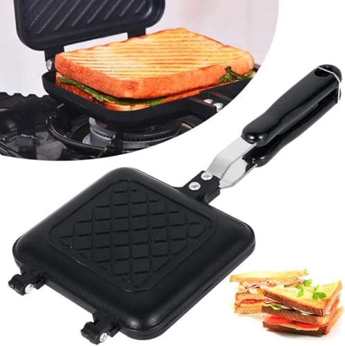 BIGTHREE Double Side Toasted Sandwich Maker, Toastie Maker, Non-Stick Sandwich Frying Pan, Multifunction Toastie Maker for Home, Suitable for Use in Home Kitchens, Restaurants, or Picnics.