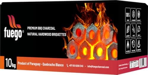 Fuego BBQ Natural Hardwood Briquettes Charcoal (10KG)
