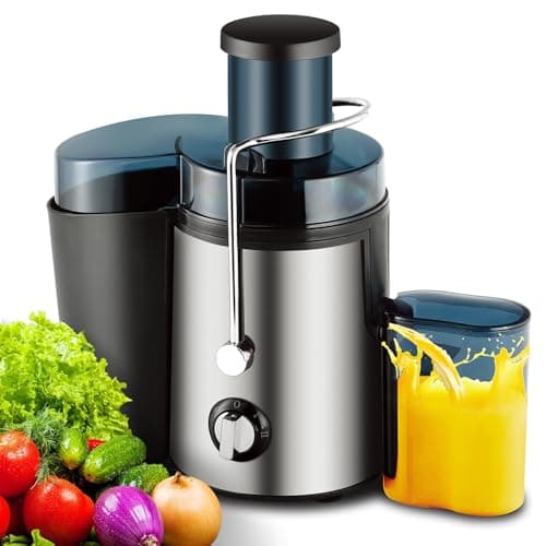 Centrifugal Juicer | 500W | 450ML | 2-Speed Juice Extractor | Fast Juice | Easy to Clean | Suitable for Vegetables, Fruits, Citrus, Celery, and More | Cold Press & Masticating Juicer (Black)