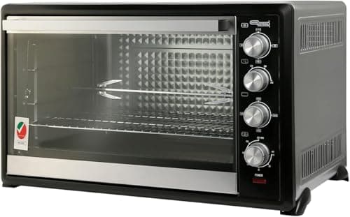 Super General 100 Liter Stainless Steel Electric Oven SGEO101TRC, Rotisserie-Grill, Convection-Oven, Thermostat, Timer, 78.5 H x 57.5 W x 52.6 D cm, Black/Silver, 1 Year Warranty