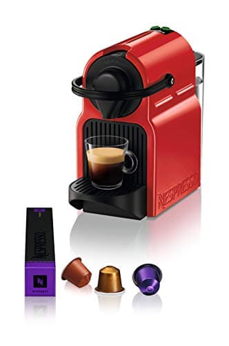 Nespresso Inissia Coffee Capsule Machine, Ruby Red by Krups - International Version - No Nespresso Warranty