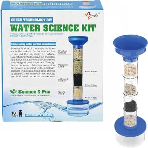Scientific Water Purifier Kit for Kids – DIY STEM Chemistry Experiment Toy – Build & Test Filtration System with Activated Carbon, Sand & Gravel – Educational Science Kit for Learning & Fun