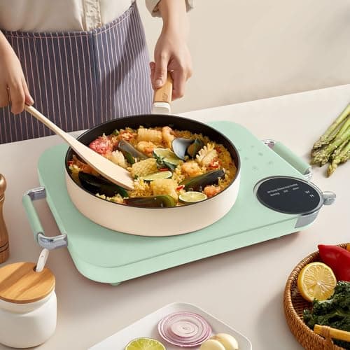 Portable Induction Cooker, 3500W Electric Infrared Stove, Single Burner Electric Hob with Touch & Knob Control, Plug In Table Top Stove with Timer, Residual Heat Reminder