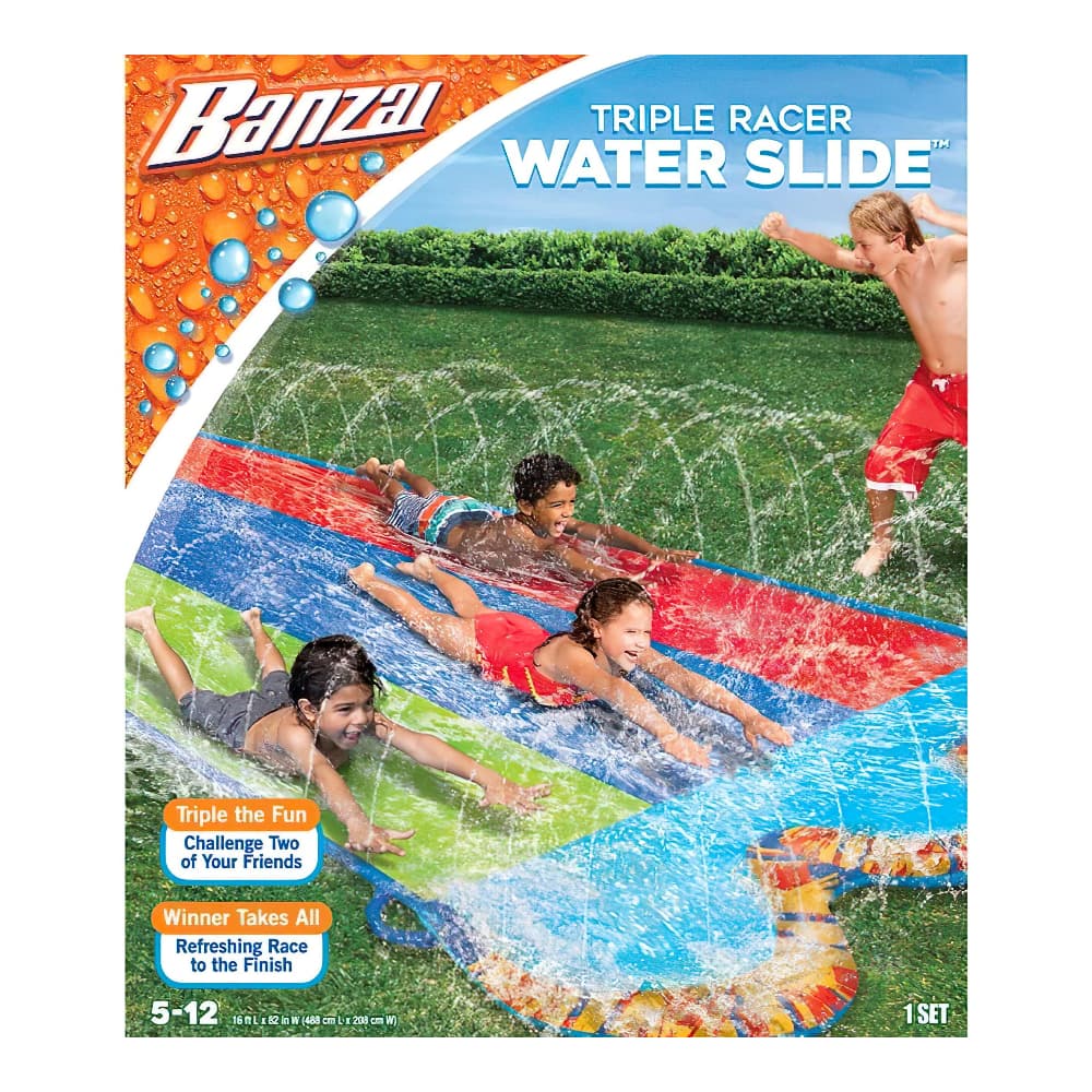 Banzai Triple Racer Water Slide - 16Ft(L)