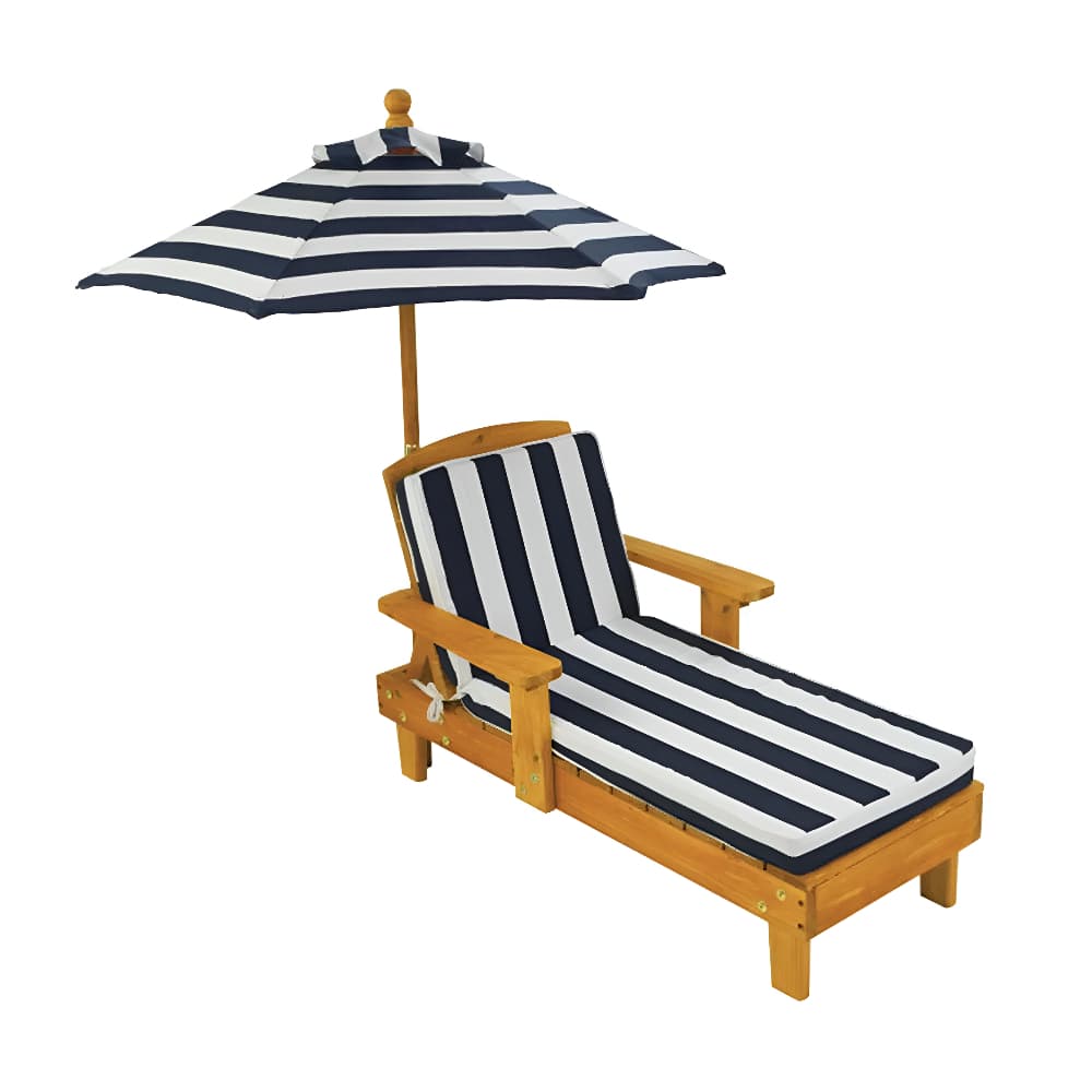 Kidkraft Outdoor Chaise with Umbrella - Navy
