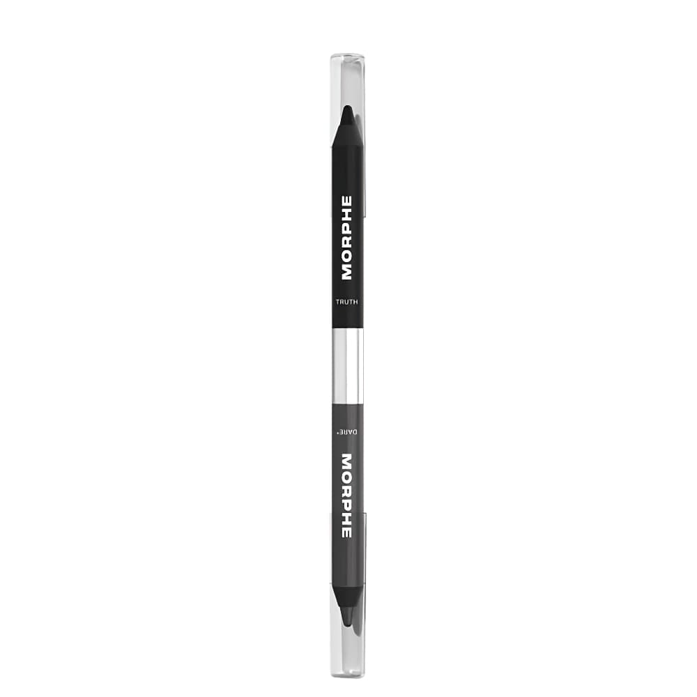 Morphe Bi-Liner Dual-Ended Gel Pencil- Truth Or Dare (Black/Shimmer Charcoal)