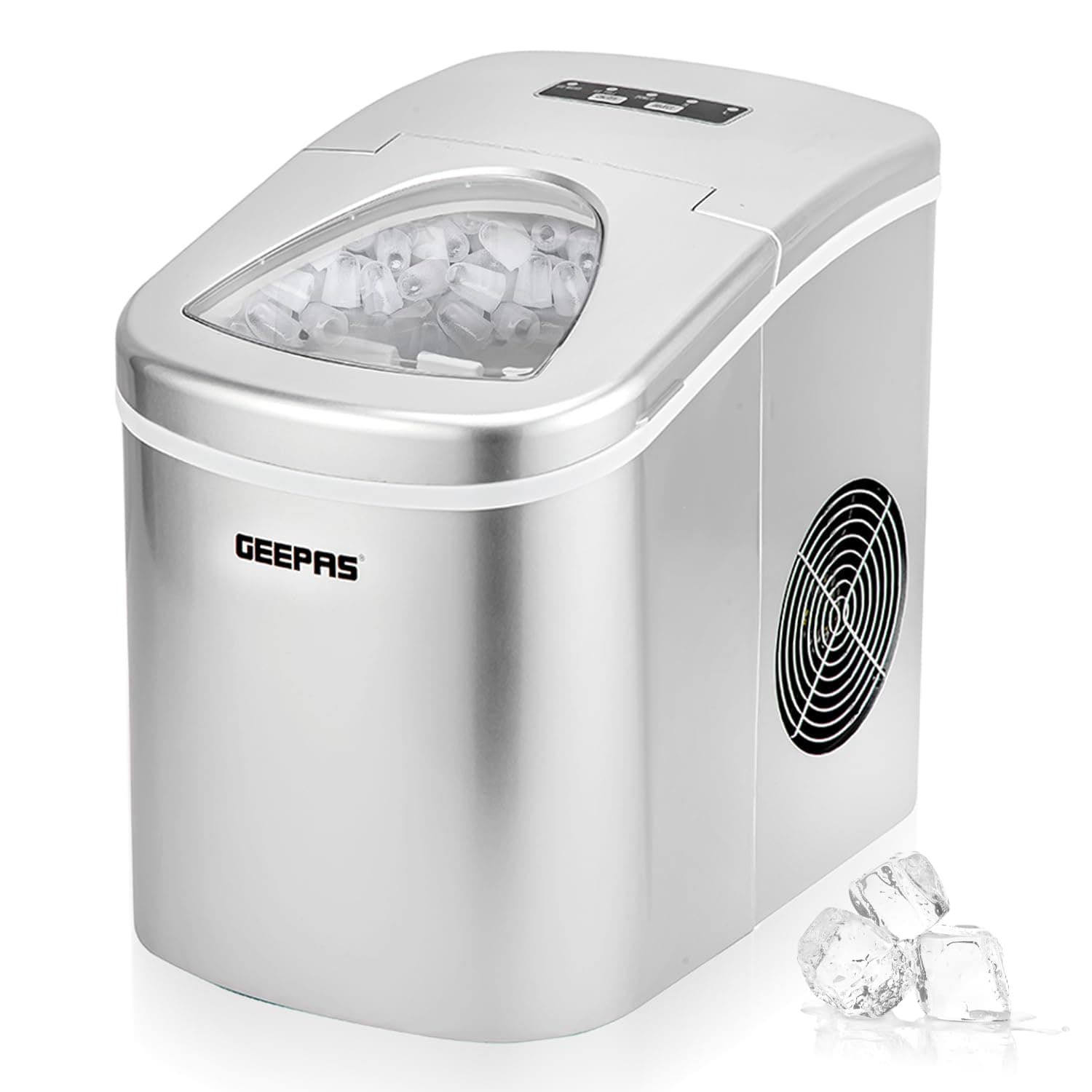 Geepas Gim63015uk Portable Automatic Ice Maker 12kg In 24hrs Two Sizes Ice Cube Auto Shut Off Portable Ice Maker Electric Ice Maker For Home kitchen office bar party