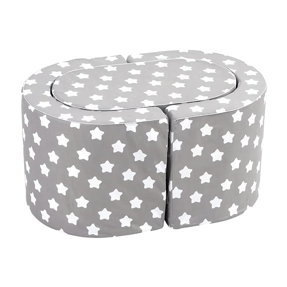 DELSIT Combo Set 2 Chairs + Table Grey with White Stars