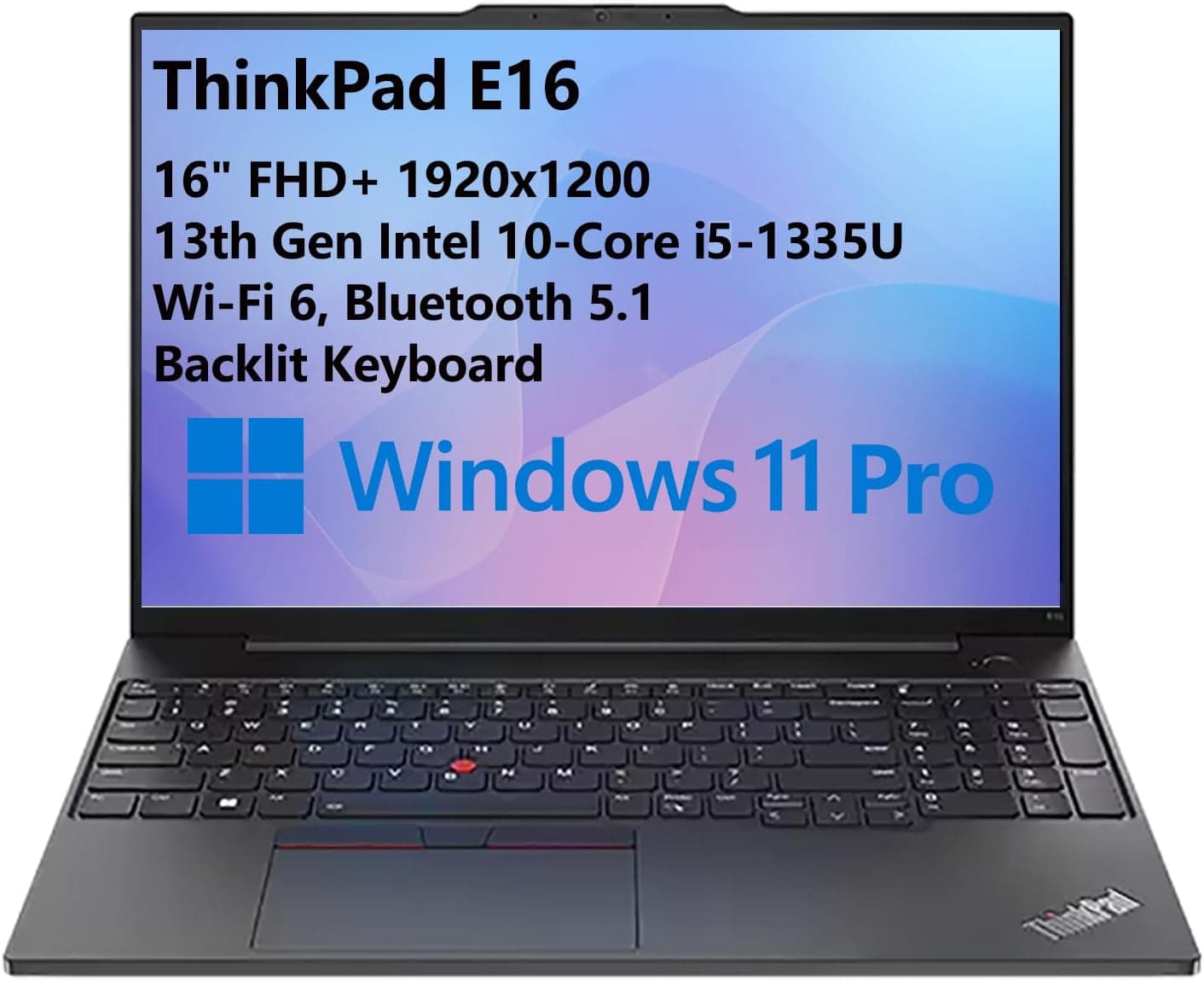 Lenovo ThinkPad E16 Business Laptop, 16-Inch FHD+, 13th Gen Intel 10-Core i7-13700H, 40GB DDR4 RAM, 1TB PCIe SSD, WiFi 6, Bluetooth 5.1, Backlit KB, Reade(UAE MODEL AND UPGRADE)