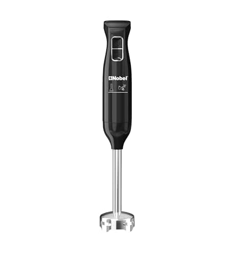 Nobel Hand Stick Blender 400 W 2 Speed Control with Detectable Stainless Steel Blending Rod NHB12 Black
