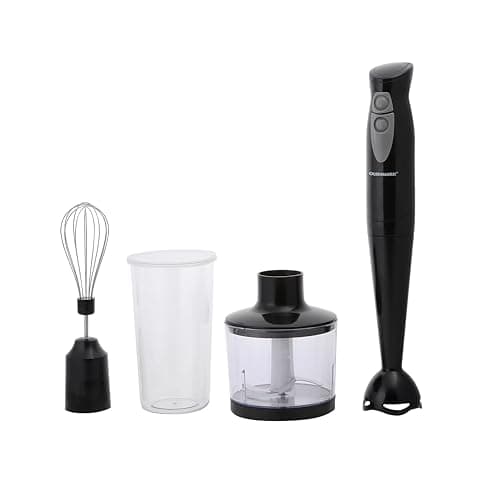 Olsenmark Hand Blender with Chopper OMHB2286, 250W power, Stainless Steel Blade, Detachable Stick and Hang Up Loop, Two Speed Operation, Anti-Splash Bade Guard, 600ml Jar with Lid, 500ml Chopper