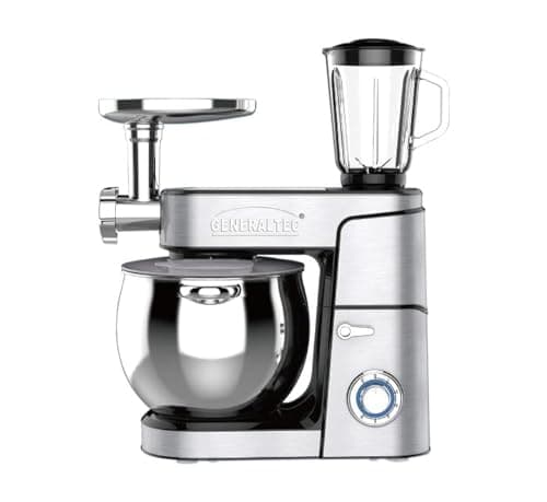 Generaltec 12L Stand Mixer 5-in-1 | 2000W Powerful Motor | Full Steel Gears | Blender, Meat Grinder, Chopper, Mixer & Whisk | 6-Speed + Pulse | Stainless Steel Bowl | Model GM412L | 1-Year Warranty