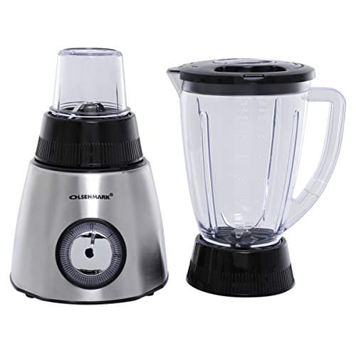 Olsenmark 400W 3 in 1 Multifunctional Blender - Stainless Steel Blades, 4Speed Control with Pulse - 1.5L Jar, Over Heat Protection - ChopperGrinder & Smoothie Maker - 1.2M Cord