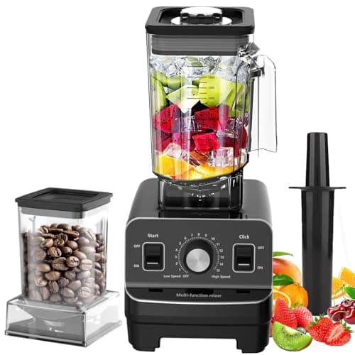 Professional Blender, 2L Large Capacity + Additional 800ML Grinder Mills, Smoothie Maker, Variable Speed Control, Household Commercial Industrial, Fine Ice Crushing Extractor