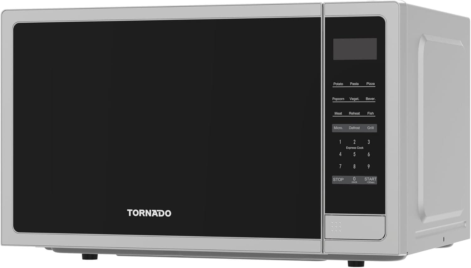 Tornado 42 Liters Digital Microwave Oven 3 In 1 With Grill Function 10 Power Levels 1000w Touch Control Panel Child Safety Lock Defrost Function 8 Auto Cooking Function Silver Twdg 42 S E