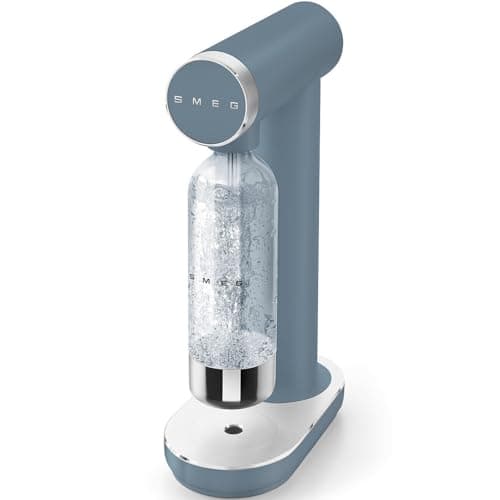 Smeg SKC01SBM Soda Maker, Non-Slip Feet, Space Saving Design, 800ml, Storm Blue
