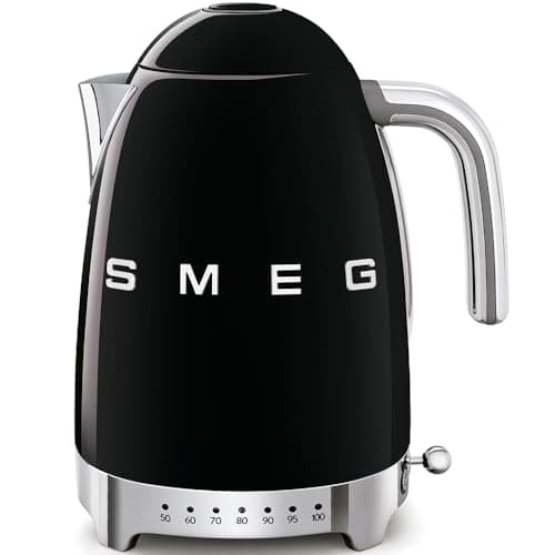 Smeg KLF04 50's Style 1.7L Variable Temperature Kettle (Black) KLF04BLAU