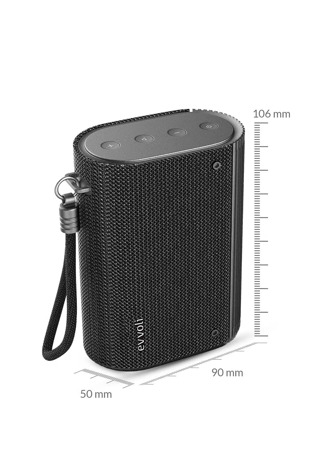 Evvoli Bluetooth Wireless Water Resistant 4 Hours 5w Portable Speaker Evaud Mb5bb Black